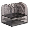 Onyx Mesh Desk Organizer, Two Horizontal and Six Upright Sections, Letter Size Files, 13.25 x 11.32 x 13.32, Black