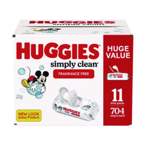 Simply Clean Fragrance Free Baby Wipes, 64/Pack, 11 Packs/Carton