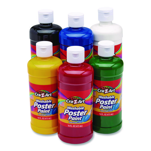 Washable Kids Paint, Assorted Colors, 16 oz Bottle, 6/Pack