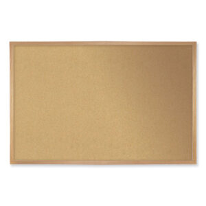 Natural Cork Bulletin Board with Wood Frame, 120.5" x 48.5", Tan Surface, Oak Finished Wood Frame
