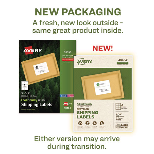 Avery Eco-Friendly Shipping Labels for for Laser and Inkjet Printers, 3?" x 4"
