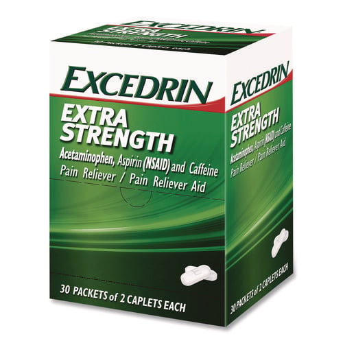 X-Strength Caplets, 2 Caplets/Packet, 30 Packets/Box