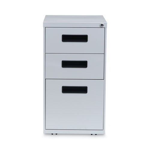 File Pedestal, Left or Right, 3-Drawers: Box/Box/File, Legal/Letter, Light Gray, 14.96" x 19.29" x 27.75"