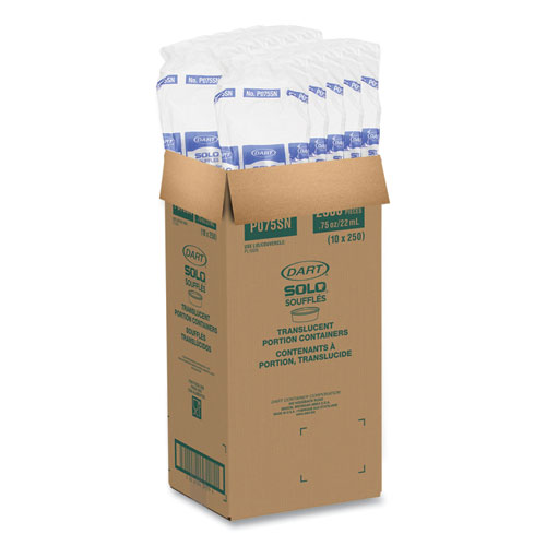 Polystyrene Portion Cups, 0.75 oz, Plastic, Translucent, 2,500/Carton