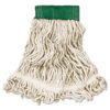 Super Stitch Looped-End Wet Mop Head, Cotton/Synthetic, Medium, Green/White