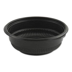 MicroRaves Incredi-Bowl Base, 16 oz, 5.75" Diameter x 2.02" h, Black, Plastic, 250/Carton