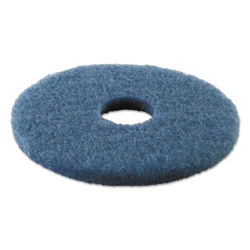 Scrubbing Floor Pads, 16" Diameter, Blue, 5/Carton - Image 2