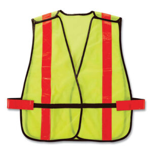 GloWear 8080BAX Non-Certified X-Back Hi-Vis Safety Vest, Polyester, One Size Fits Most, Lime/Orange