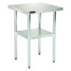 Work Table with Undershelf, Square, 24 x 24 x 35, Silver Top, Silver Base/Legs