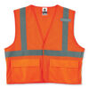 GloWear 8220HL Class 2 Standard Mesh Hook and Loop Vest, Polyester, Small/Medium, Orange