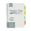 B5 Size Project Book, 4-Subject, Gray/White Study Book Cover, (100) 9.8 x 6.9 Sheets
