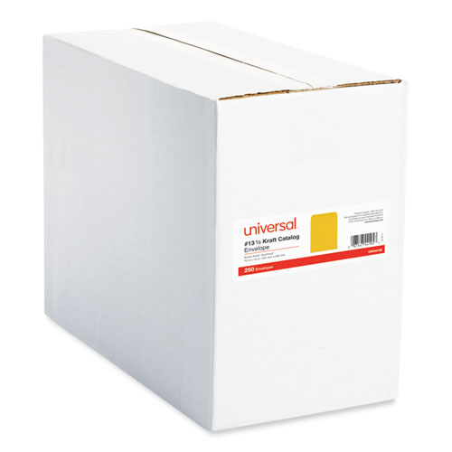 Catalog Envelope, #13 1/2, Square Flap, Gummed Closure, 10 x 13, Brown Kraft, 250/Box
