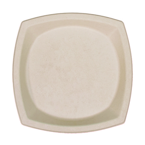 Compostable Molded Fiber Dinnerware, ProPlanet Seal, Plate, 10 x 10, Tan, 125/Pack