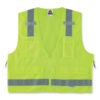 GloWear 8250Z Class 2 Surveyors Zipper Vest, Polyester, Large/X-Large, Lime