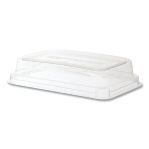 WorldView 100% Recycled Content Lid, 7.5 x 5 x 1.6, Clear, Plastic, 400/Carton