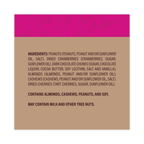 Wholesome Medley Trail Mix, 1.5 oz Bag, 16 Bags/Carton