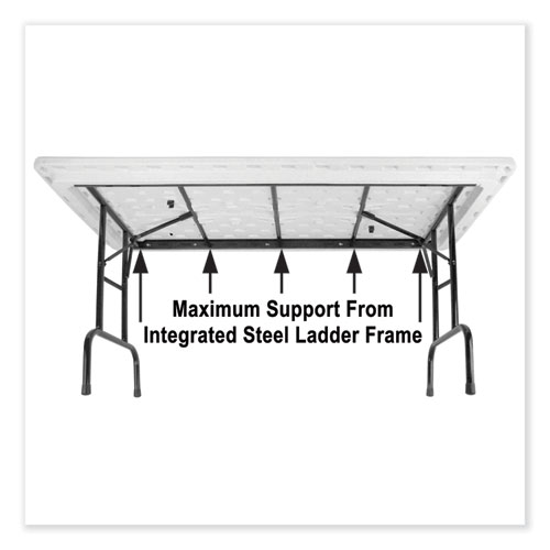 Adjustable Folding Tables, Rectangular, 72" x 30" x 22" to 32", Blue Top, Black Legs, 4/Pallet