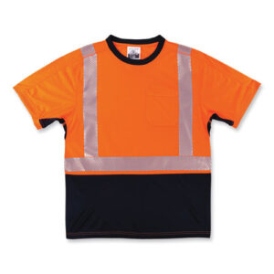 GloWear 8283BK Class 2 Lightweight Performance Hi-Vis T-Shirt, Polyester, X-Large, Orange