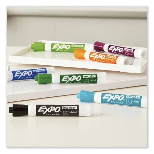 Low Odor Dry Erase Vibrant Color Markers, Broad Chisel Tip, Assorted Colors, 36/Pack