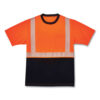 GloWear 8280BK Class 2 Performance T-Shirt with Black Bottom, Polyester, 3X-Large, Orange