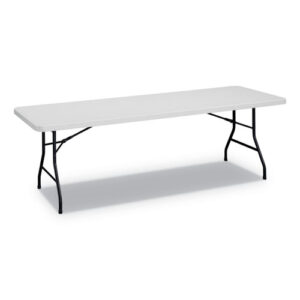 Rectangular Plastic Folding Table, 96w x 30d x 29.25h, White