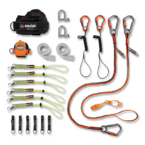 Squids 3186 Iron + Steel Worker Tool Tethering Kit, Assorted Max Working Capacities, Lengths and Colors