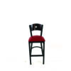 Liberty Series Barstool, Supports Up to 300 lb, 28.5" Seat Height, Burgundy Seat, Dark Mahogany Back, Black Base