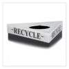 Trifecta Waste Receptacle Lid. Laser Cut "RECYCLE" Inscription, 20w x 20d x 3h, Stainless Steel