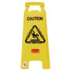 Multilingual "Caution" Floor Sign, 11 x 12 x 25, Bright Yellow