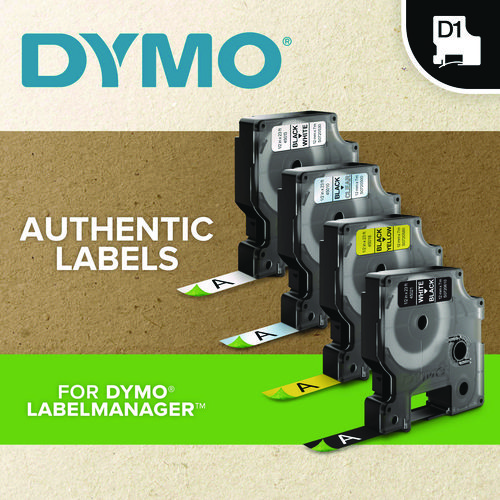 D1 Standard Labels, 0.75" x 23 ft, Black Print on Clear Tape