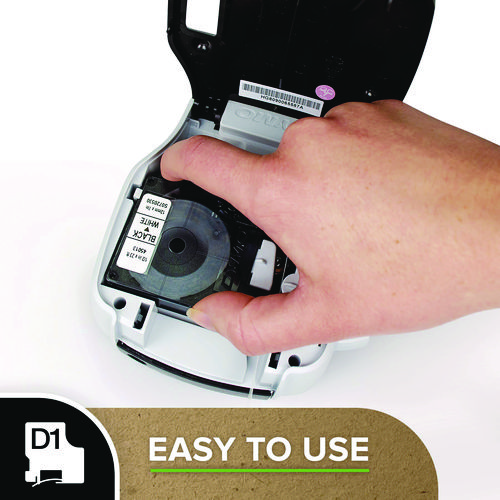 D1 Standard Labels, 0.75" x 23 ft, Black Print on Clear Tape