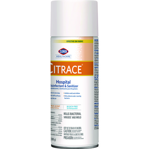 Citrace Hospital Disinfectant and Sanitizer, Citrus, 14 oz Aerosol Spray, 12/Carton
