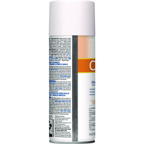 Citrace Hospital Disinfectant and Sanitizer, Citrus, 14 oz Aerosol Spray, 12/Carton