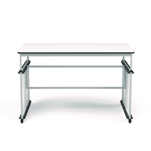 MBS Classroom Science Lab Makerspace Table, Rectangular, 60.25 x 39.25 x 38, White Top, Gray Base/Legs