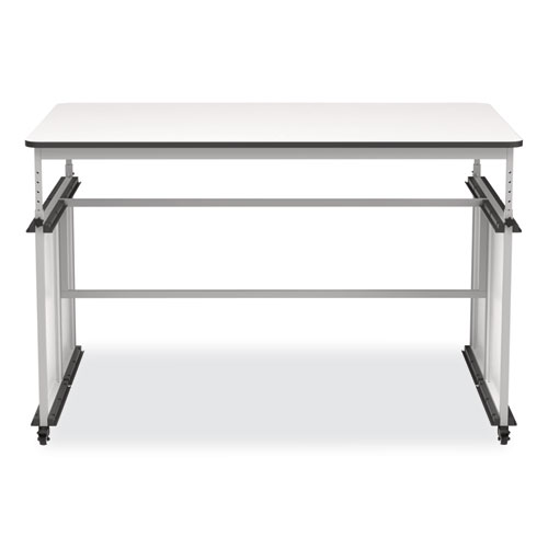 MBS Classroom Science Lab Makerspace Table, Rectangular, 60.25 x 39.25 x 38, White Top, Gray Base/Legs