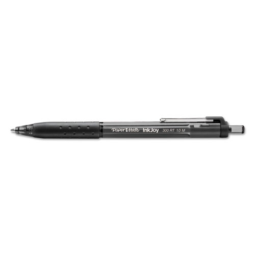 InkJoy 300 RT Ballpoint Pen, Retractable, Medium 1 mm, Black Ink, Black Barrel, 24/Pack