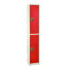 Steel Storage Locker, 2 Compartment, 12 x 12 x 72, Red