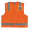GloWear 8249Z-S Single Size Class 2 Economy Surveyors Zipper Vest, Polyester, 5X-Large, Orange