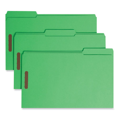 Smead Colored 1/3 Tab Cut Legal Recycled Fastener Folder