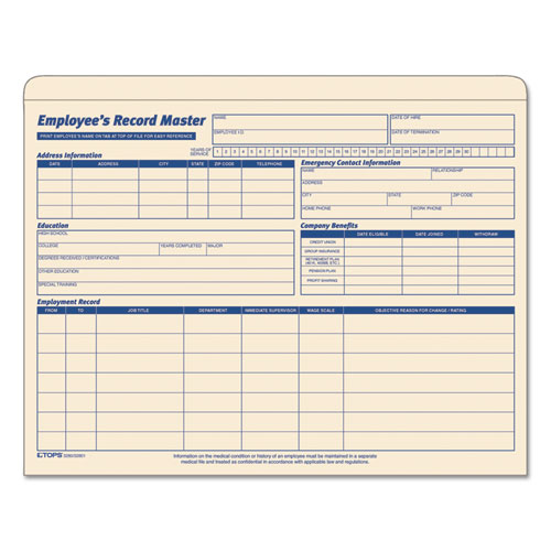 TOPS Letter Record Jacket