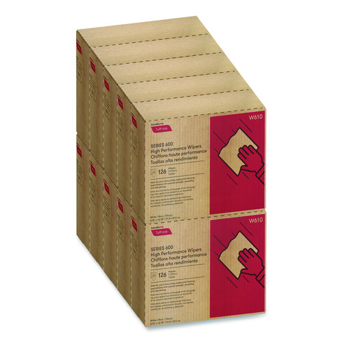 Tuff-Job S600 High Performance Wipers, 9 3/4 x 16 3/4, 126/Box, 10 Box/Carton