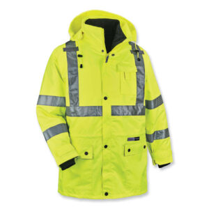 GloWear 8385 Class 3 Hi-Vis 4-in-1 Jacket, Large, Lime