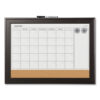 Home Decor Magnetic Dry Erase Board, Monthly Planning/Scheduling Calendar, 23" x 17", Tan/White Surface, Espresso Wood Frame