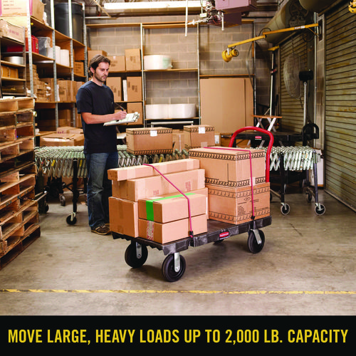 Platform Truck, 2,000 lb Capacity, 24 x 48 x 7, Black