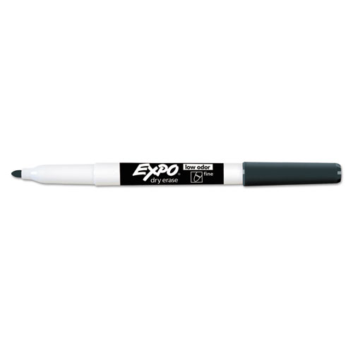 Low-Odor Dry-Erase Marker Value Pack, Fine Bullet Tip, Black, 36/Box