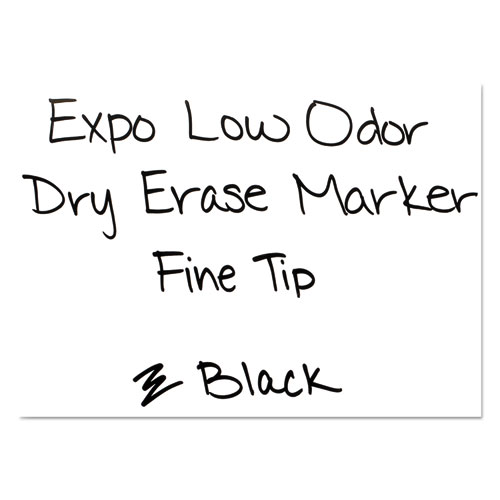 Low-Odor Dry-Erase Marker Value Pack, Fine Bullet Tip, Black, 36/Box