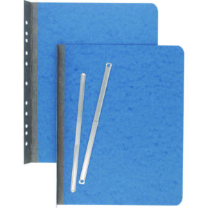 Pressboard Report Cover with Tyvek Reinforced Hinge, 2-Hole Prong Fastener, 3" Capacity, 8.5 x 11, Light Blue