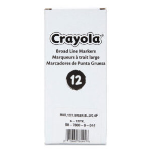Broad Line Washable Markers, Broad Bullet Tip, Green, 12/Box
