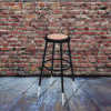 6200 Series Height Adjustable Heavy Duty Steel Stool, Backless, Supports 500lb, 31" to 39" Seat Height, Brown Seat,Black Base