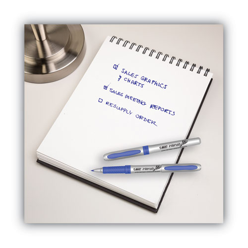 Intensity Ultra Fine Tip Permanent Marker, Extra-Fine Needle Tip, Deep Sea Blue, Dozen